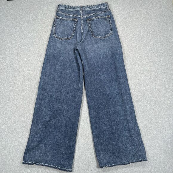 Rag Bone Miramar Sofie Wide Leg Pants Womens 25 (26 x 30) Faux Denim Printed - Picture 2 of 11
